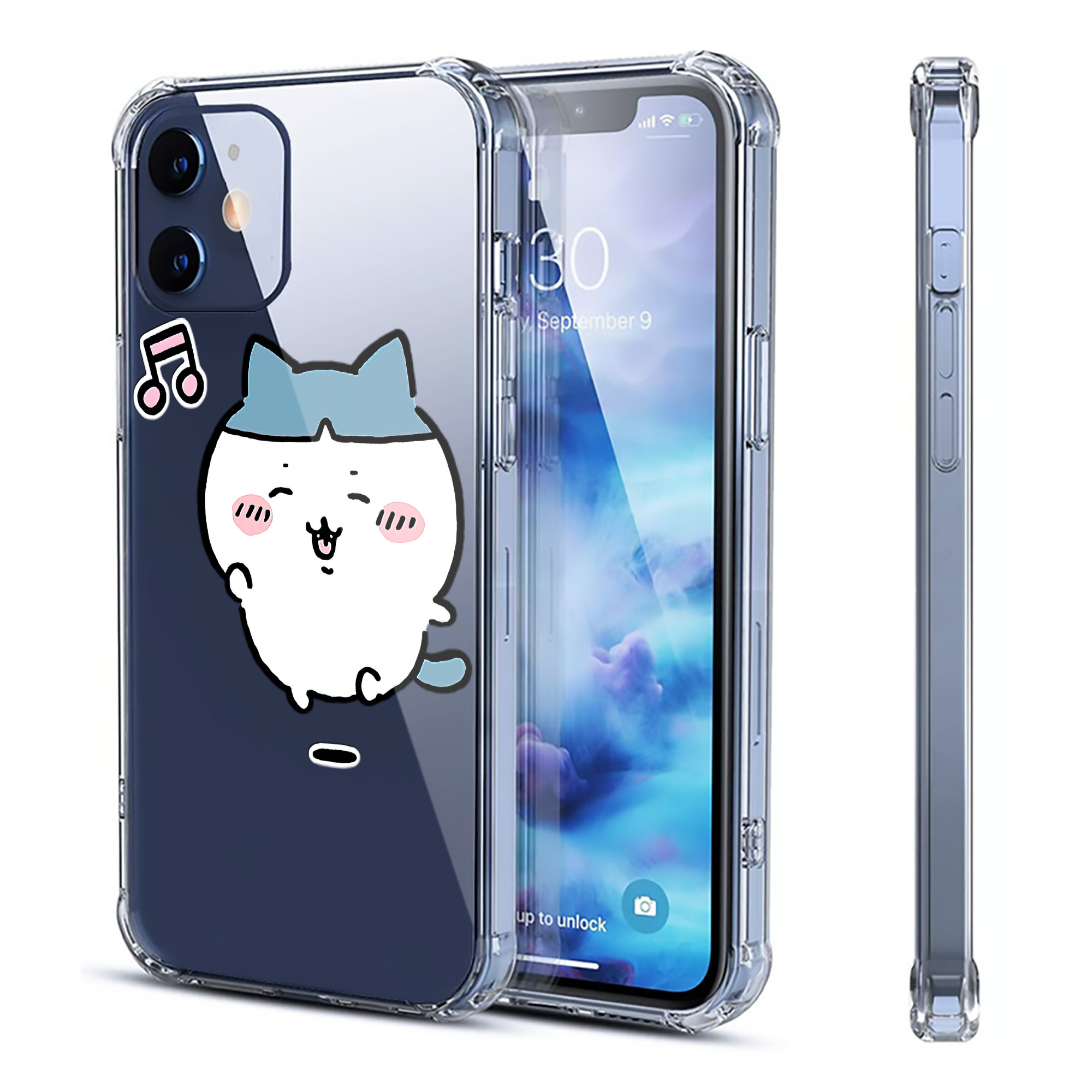 （画像用） ちいかわ ハチワレ Chii-kawa hachiware 【iPhone 12シリーズ対応】透明スマホケース（クリアソフトケース）
